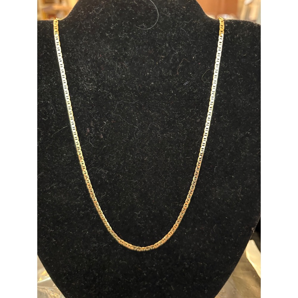 20" 18k Gold Filled Mariner Link Chain Necklace Flat Link Jewelry 2mm